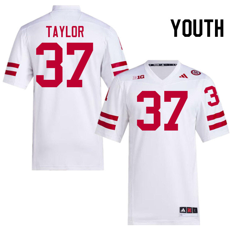 Youth #37 Evan Taylor Nebraska Cornhuskers College Football Jerseys Stitched Sale-White